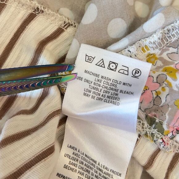 Anthropologie Postmark Top - Small - White/Tan Polka Dots Stripes and Floral - Picture 11 of 13